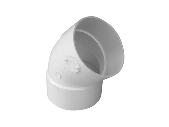 Plastic Pipe fittings - 45 degree bend